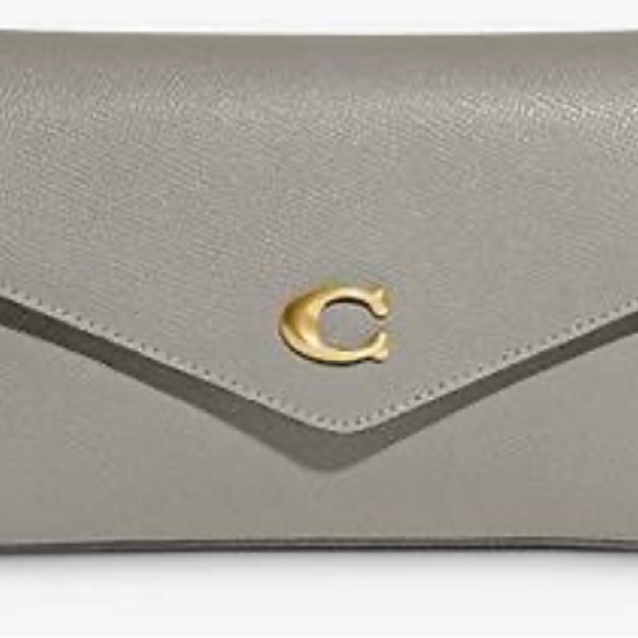 RARE Coach Wyn Crossgrain Leather Crossbody Bag, gray, gold hardware. - Picture 9 of 10